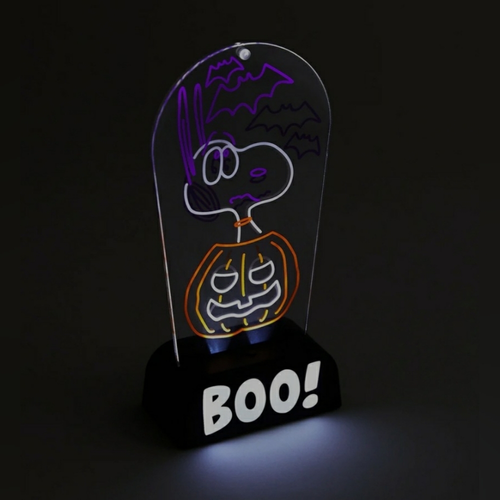 HALLOWEEN SNOOPY 🎃NWT Hallmark Peanuts Boo! Light-Up Sign Halloween Decoration